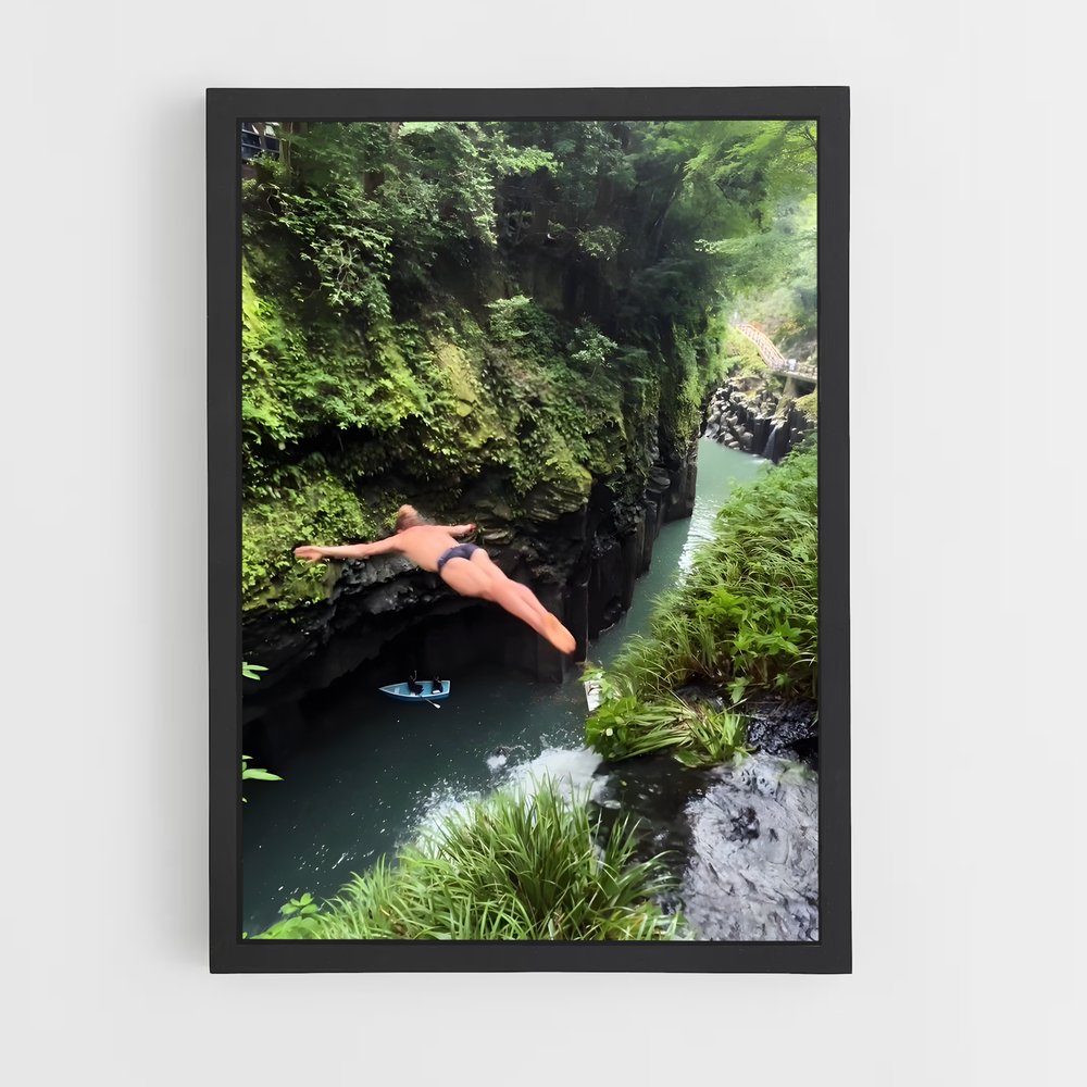 Poster Saut Vers l'Aventure – affiche Plongeon de falaise (vue 2)